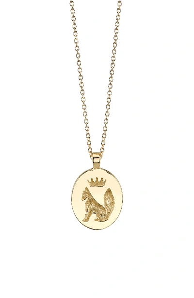 Iconery X Stone Fox Pendant Necklace In Yellow Gold