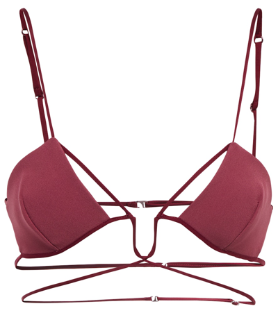 Nensi Dojaka V-neck Cut-out Stretch-woven Bra In Hawthorn Rose