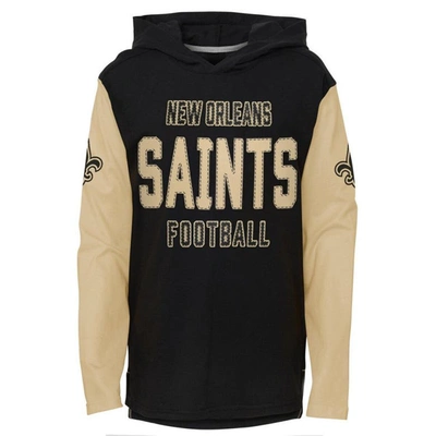 Outerstuff Kids' Youth Black New Orleans Saints Heritage Long Sleeve Hoodie T-shirt