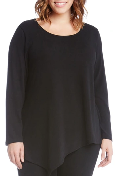 Karen Kane Asymmetrical Hem Sweater In Black