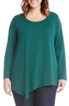 Karen Kane Asymmetrical Hem Sweater In Green