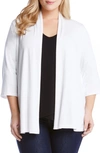 Karen Kane Molly Open Front Jersey Cardigan In Off White