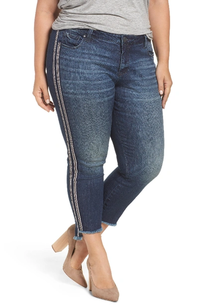 Kut From The Kloth Reese Side Stripe Uneven Ankle Jeans In Analyzed