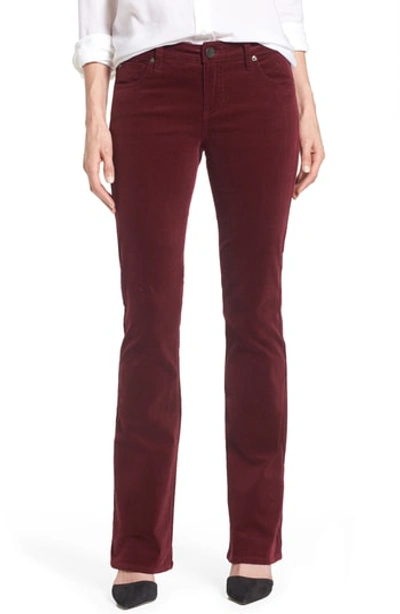 Kut From The Kloth Baby Bootcut Corduroy Jeans In Deep Burgundy