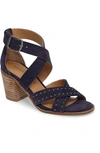 Lucky Brand Kesey Block Heel Sandal In Moroccan Blue Suede