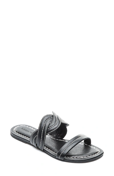 Bernardo Women's Leather Double Strap Slide Sandals In Black Leather