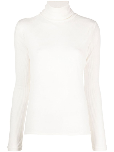 Loulou Studio Ribbed Roll-neck Jumper In Neutrals