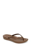 Fitflop Iqushion Flip Flop In Bronze/ Bronze