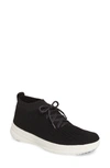 Fitflop F-sporty Perforated Sneaker In Black Fabric