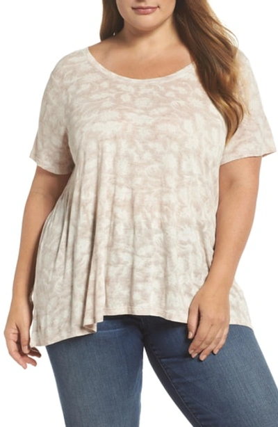 Lucky Brand Floral Print Top In Natural Multi