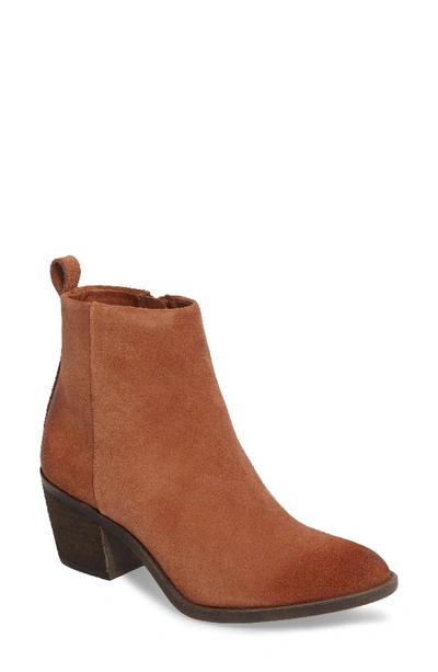 Lucky Brand Natania Bootie In Toffee Suede