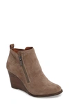 Lucky Brand Yesterr Wedge Bootie In Brindle Suede