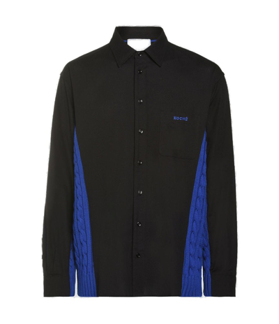 Koché Panelled Long-sleeve Shirt In Black