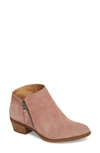 Lucky Brand Brielley Perforated Bootie In Blush Suede