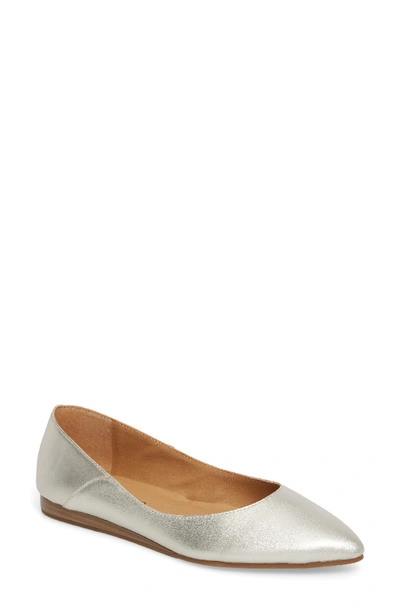 Lucky Brand Bylando Flat In Nickel Leather ModeSens