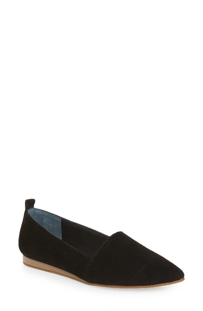 Lucky Brand Beechmer Pointy Toe Flat In Black Suede