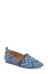 Lucky Brand Beechmer Pointy Toe Flat In Moonlight Blue Leather