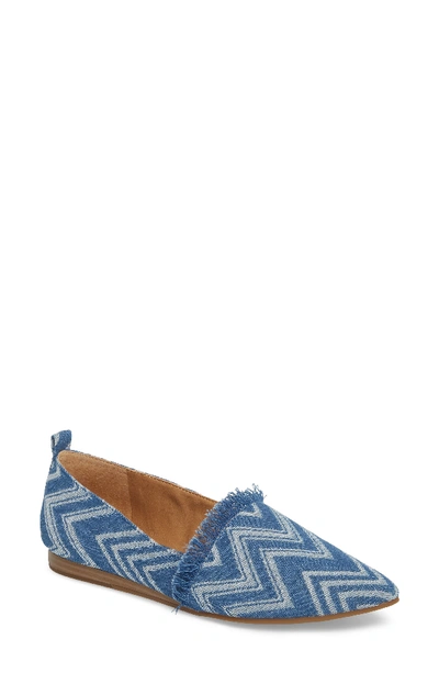 Lucky Brand Beechmer Pointy Toe Flat In Moonlight Blue Leather