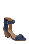 Lucky Brand Oakes Ankle Strap Sandal In Dark Chambray Nubuck