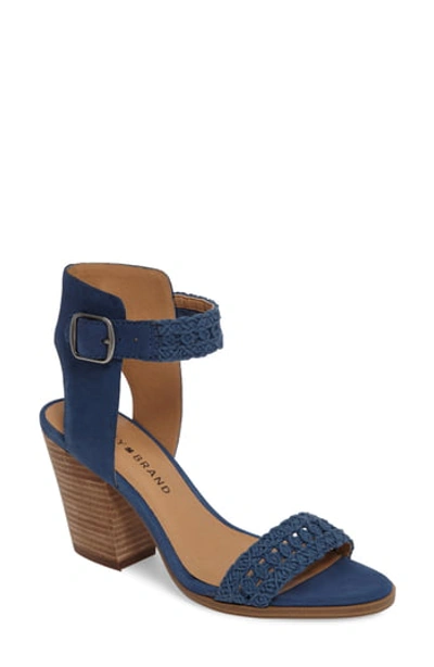 Lucky Brand Oakes Ankle Strap Sandal In Dark Chambray Nubuck