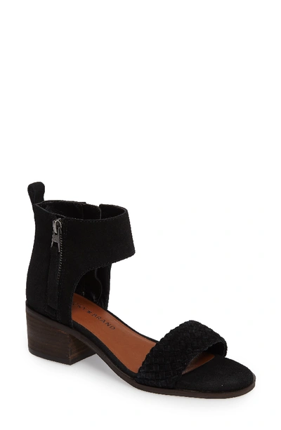 Lucky Brand Nichele Braided Sandal In Black Suede