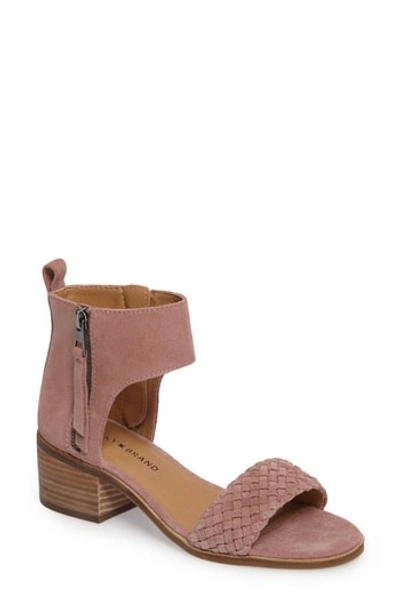 Lucky Brand Nichele Braided Sandal In Baroque Rose Suede