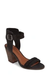 Lucky Brand Oakes Ankle Strap Sandal In Black Leather