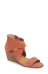 Lucky Brand Tammanee Wedge Sandal In Canyon Rose Suede