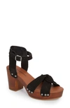 Lucky Brand Whitneigh Sandal In Black Nubuck