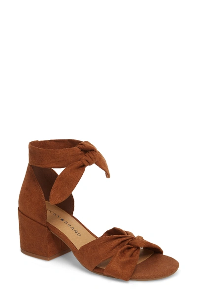 Lucky Brand Xaylah Ankle Strap Sandal In Cedar Leather