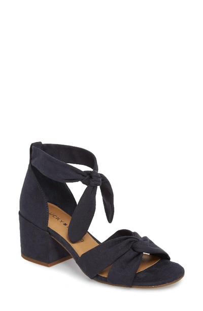 Lucky Brand Xaylah Ankle Strap Sandal In Moroccan Blue Leather