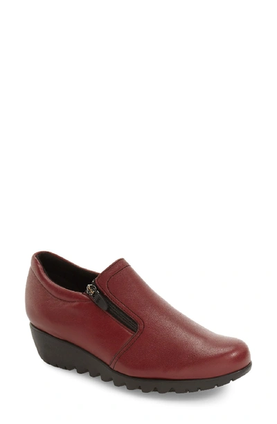 Munro Napoli Zip Bootie In Red Leather