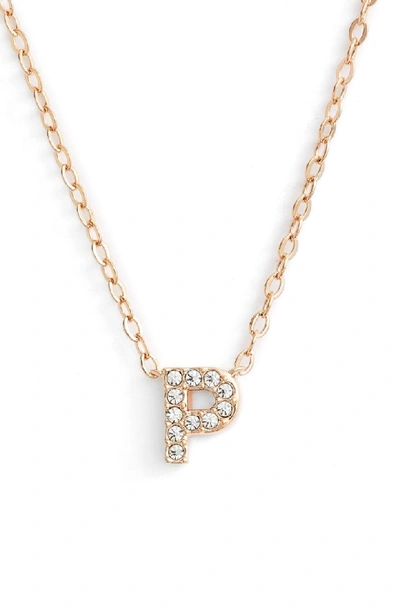 Nadri Initial Pendant Necklace In P Rose Gold