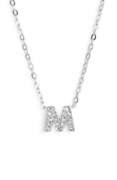 Nadri Initial Pendant Necklace In M Silver