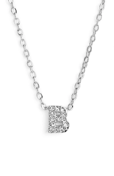 Nadri Initial Pendant Necklace In B Silver