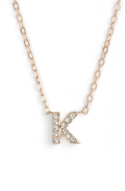 Nadri Initial Pendant Necklace In K Rose Gold