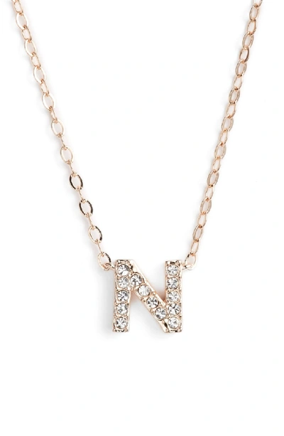 Nadri Initial Pendant Necklace In N Rose Gold