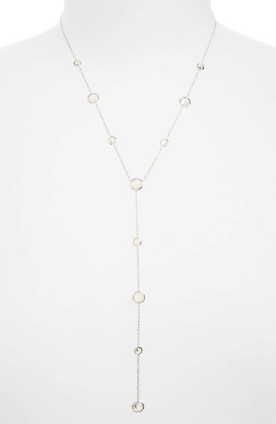 Nadri Cubic Zirconia Bezel Y-necklace In Silver