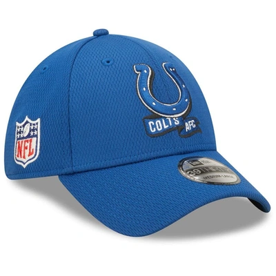 New Era Royal Indianapolis Colts 2022 Sideline 39thirty Coaches Flex Hat