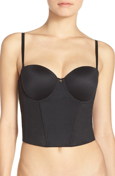 Betsey Johnson Forever Perfect Convertible Underwire Bustier In Raven Black