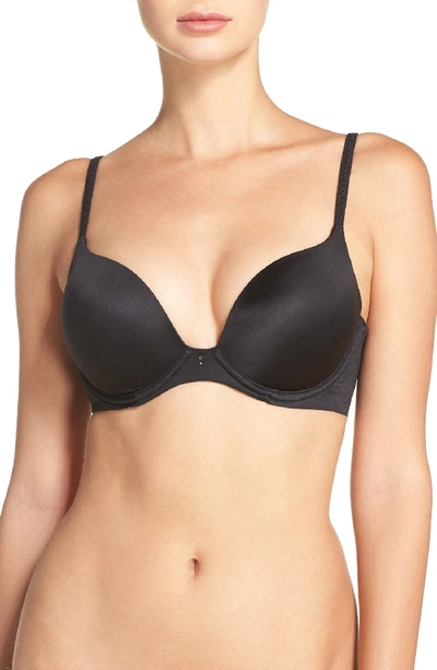 Betsey Johnson Double Trouble Underwire Push-up Bra In Black