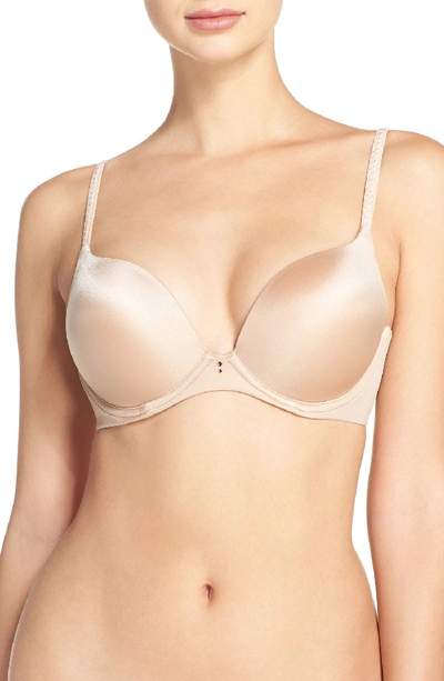 Betsey Johnson Double Trouble Underwire Push-up Bra In Sand
