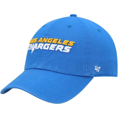 47 ' Powder Blue Los Angeles Chargers Clean Up Script Adjustable Hat