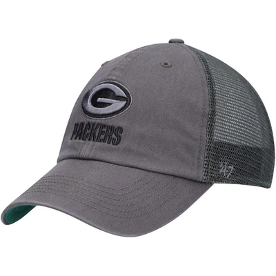 47 ' Charcoal Green Bay Packers Trawler Clean Up Trucker Snapback Hat