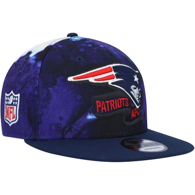 New Era Navy New England Patriots 2022 Sideline 9fifty Ink Dye Snapback Hat In Multi