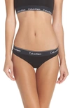 Calvin Klein 'modern Cotton Collection' Cotton Blend Bikini In Black W/ Black Wb