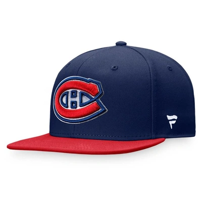 Fanatics Branded Navy/red Montreal Canadiens Core Primary Logo Snapback Adjustable Hat In Navy,red