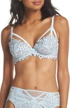 Dita Von Teese Dahlia Lace Balconette Bra In Bluebell