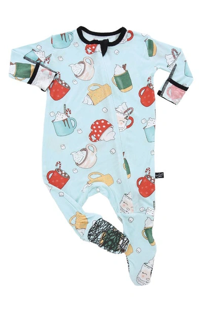 Peregrinewear Babies' Hot Chocolate Fitted One-piece Pajamas In Turquoise