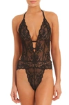 In Bloom By Jonquil Thong Teddy In Black With Champagne